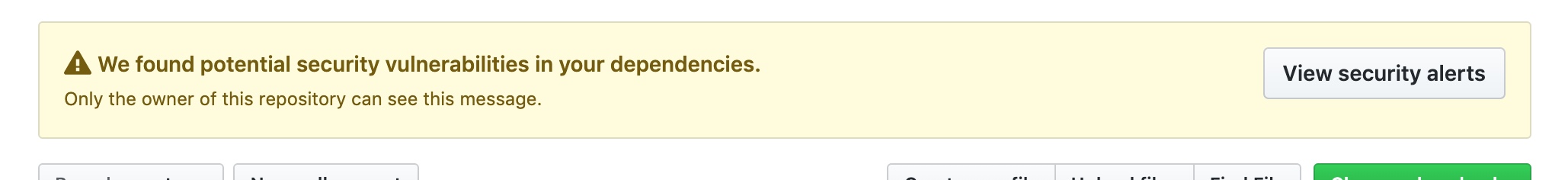 githubのWe found potential security vulnerabilities in your dependencies ...