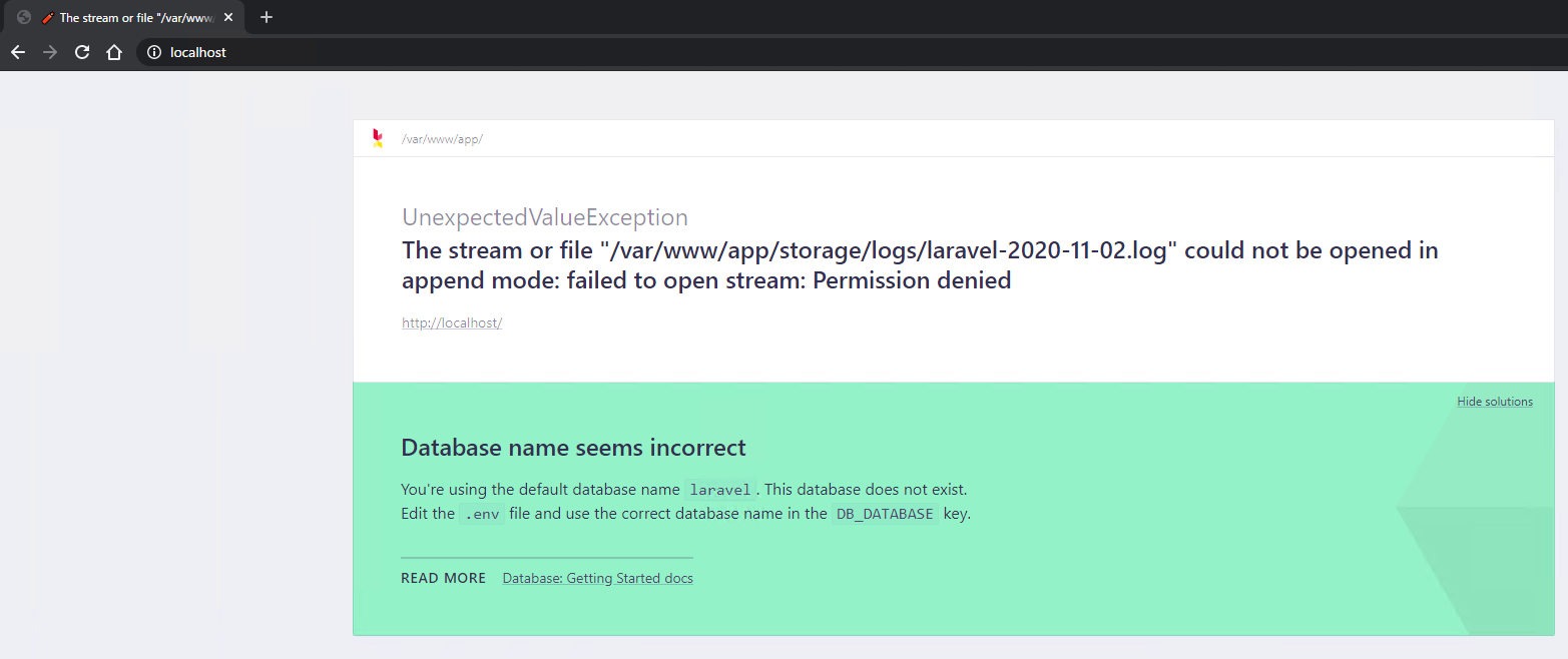 Php Laravel環境構築について 特定のディレクトリの権限を777にしないとエラーになる Teratail