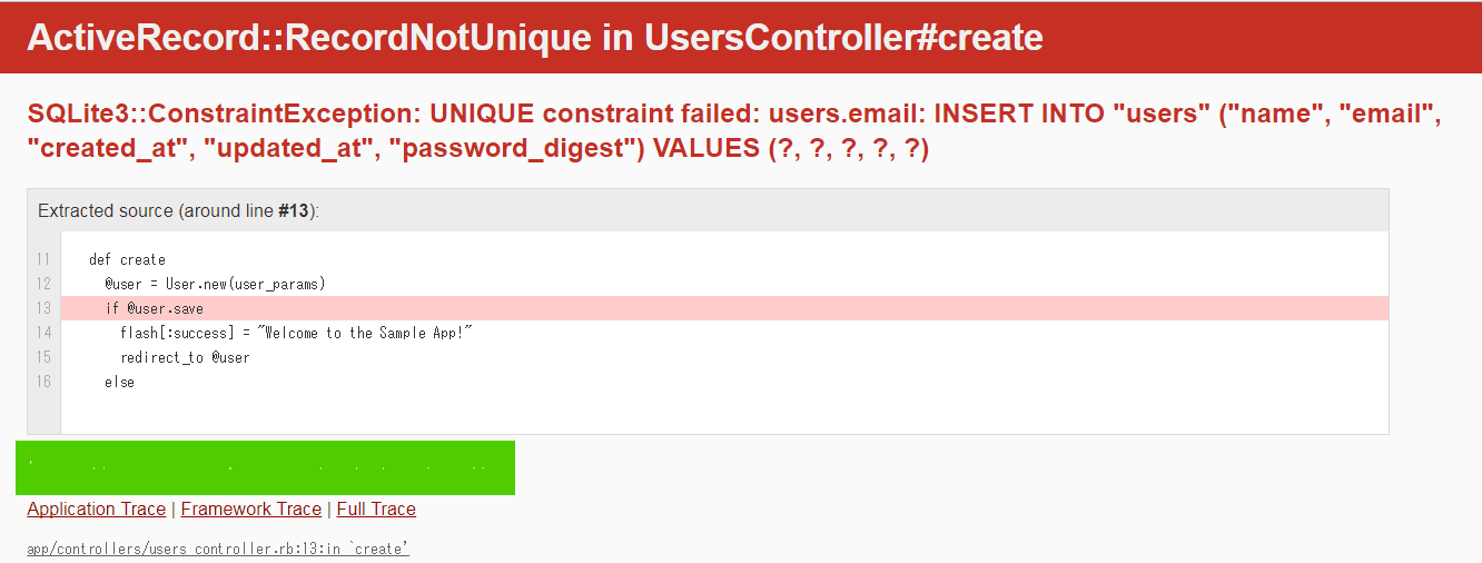 Ruby on Rails Tutorial 7章 エラーで登録ができません | teratail